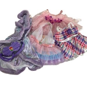 Build a Bear Workshop Lot of 3 dresses & Overcoat Ariel Eye Mask BABW